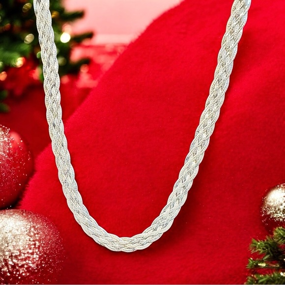 Vintage Signed 925 Mex MD28 Sterling Silver Woven Necklace - Picture 7 of 9